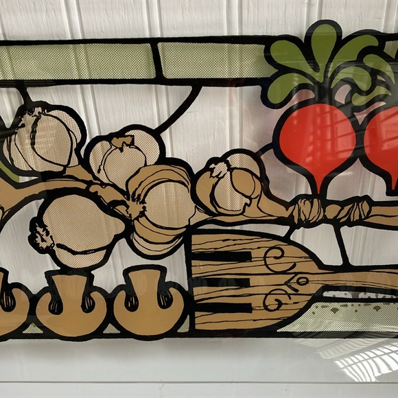 Retro/MCM Style Glass Serving Tray Vegetable Design - Picture 4 of 10